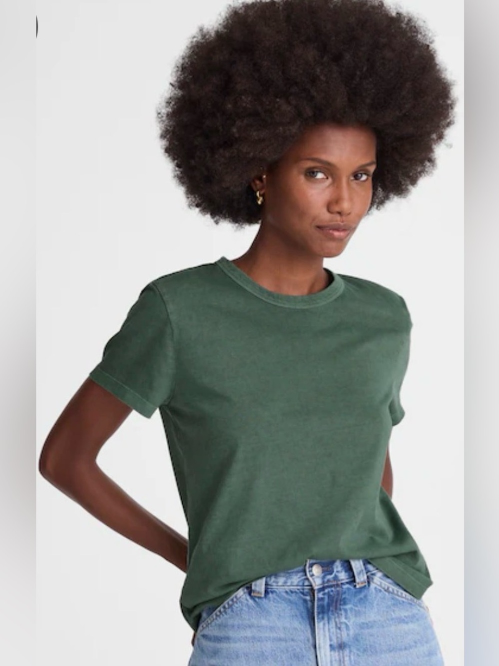 Madewell Short Sleeve Crewneck Tee in Forest Green